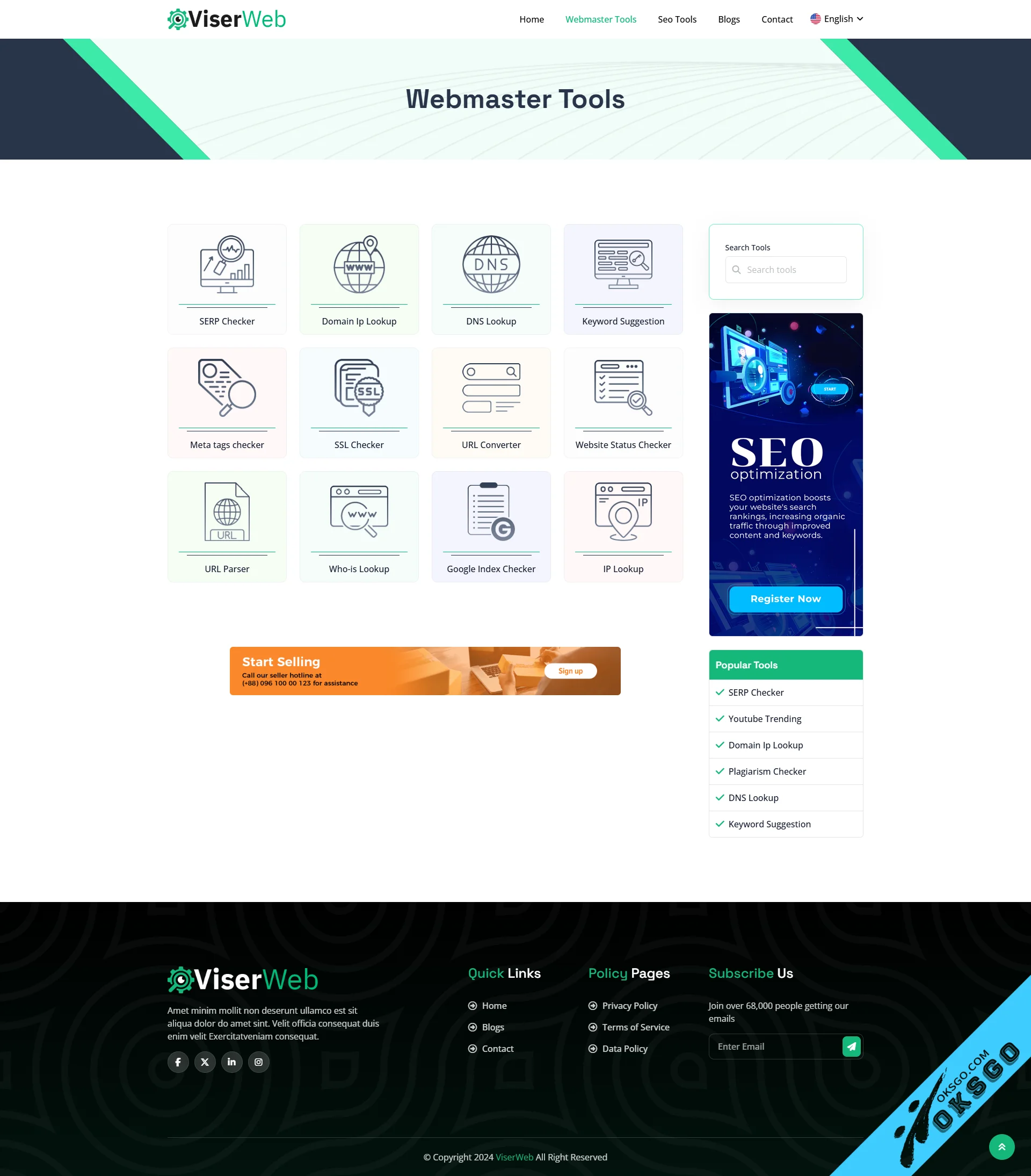 ViserWeb - SEO And Webmaster Toolkit Platform