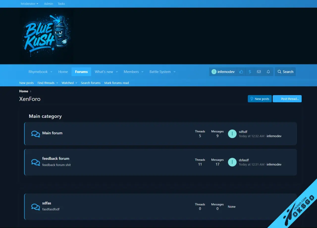 [OKSGO.COM] Blue Kush - Xenforo 2 Style
