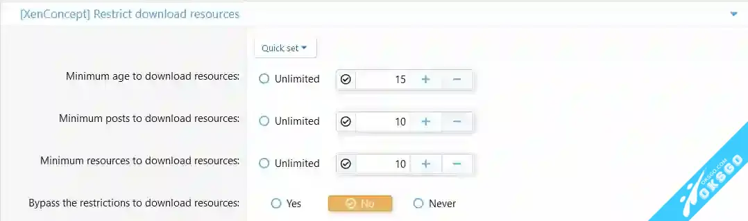 [OKSGO.COM] [XenConcept] Restrict To Download Resources