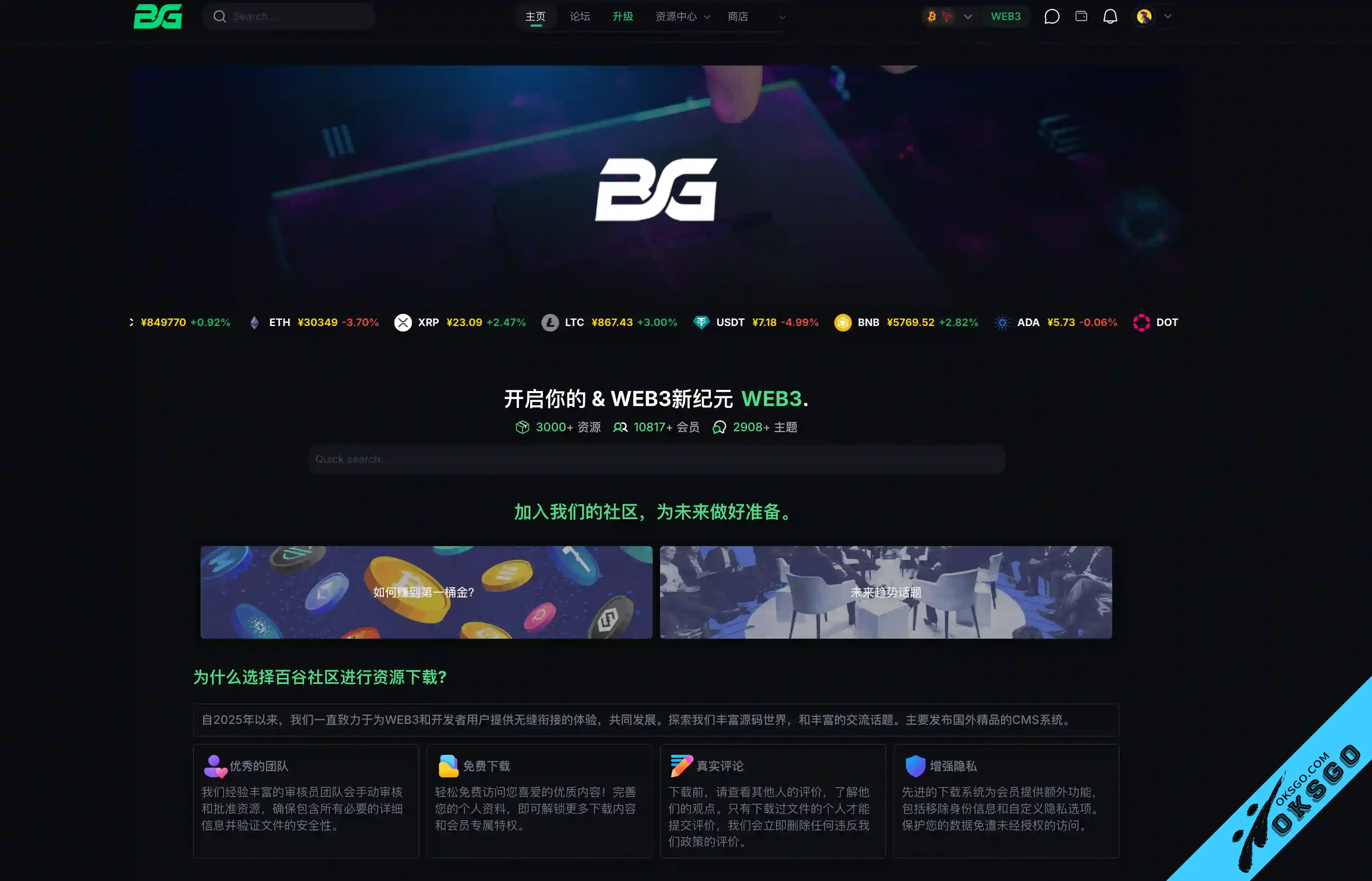 [OKSGO.COM] XenForo-KingZ WEB3黑白主题+积分系统+支付插件完整套装