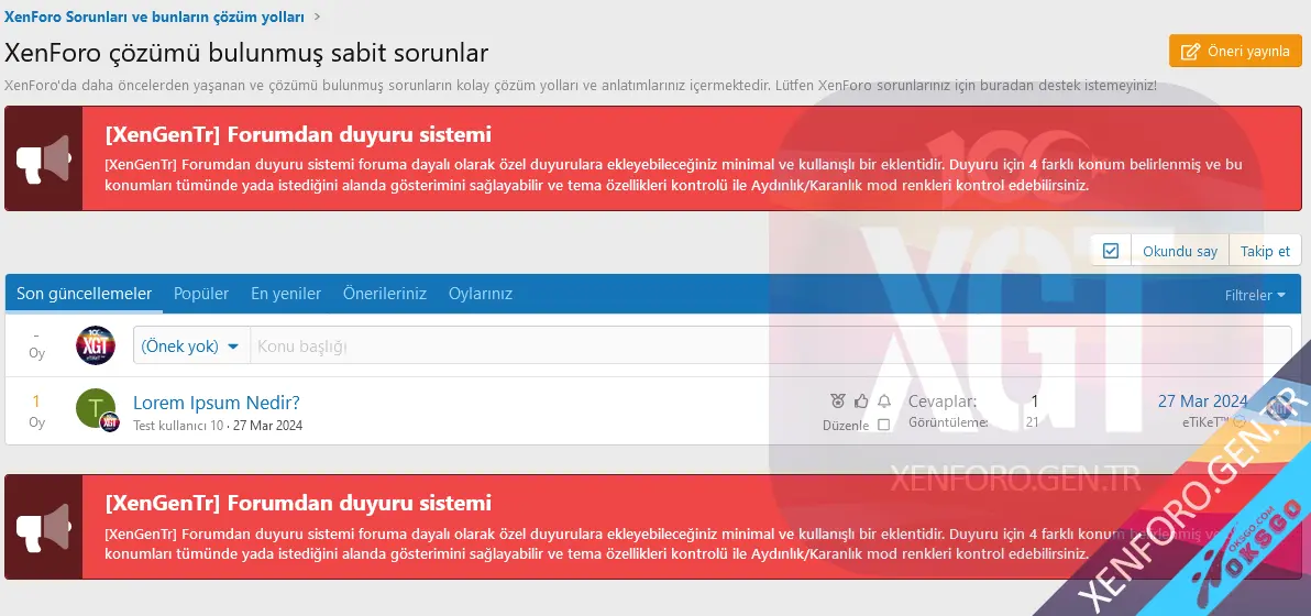 [OKSGO.COM] [XenGenTr] Forumdan duyuru sistemi