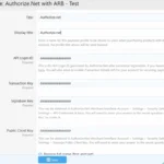 付款配置文件：Authorize.Net with ARB
